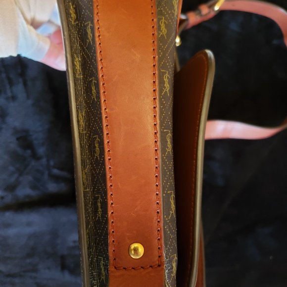 Saint Laurent MONOGRAMME MEDIUM SATCHEL IN CASSANDRE CANVAS AND SMOOTH LEATHER - Picture 7 of 16